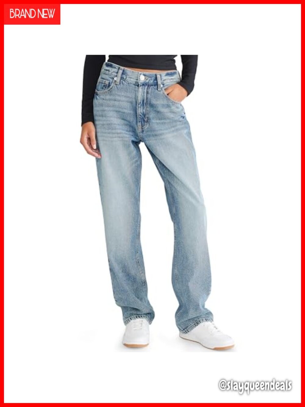 High Rise Loose Fit Straight Leg Jeans Relaxed 90s Y2K Style